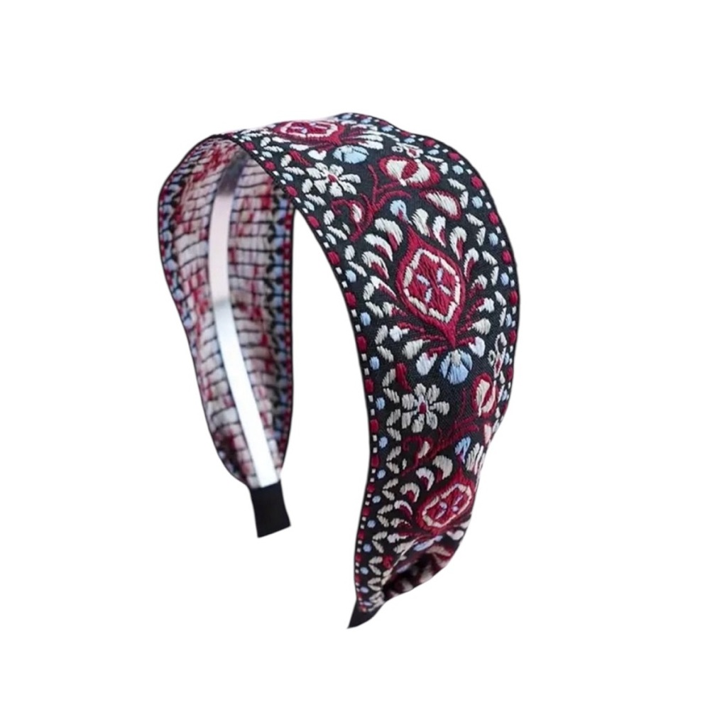Red Boho-Chic Tapestry Headband